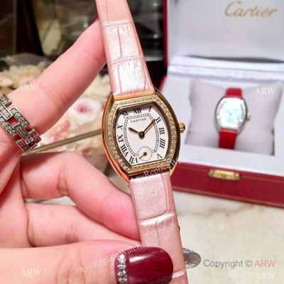 New Style Cartier Ladies Watch - Gold Case White MOP Dial